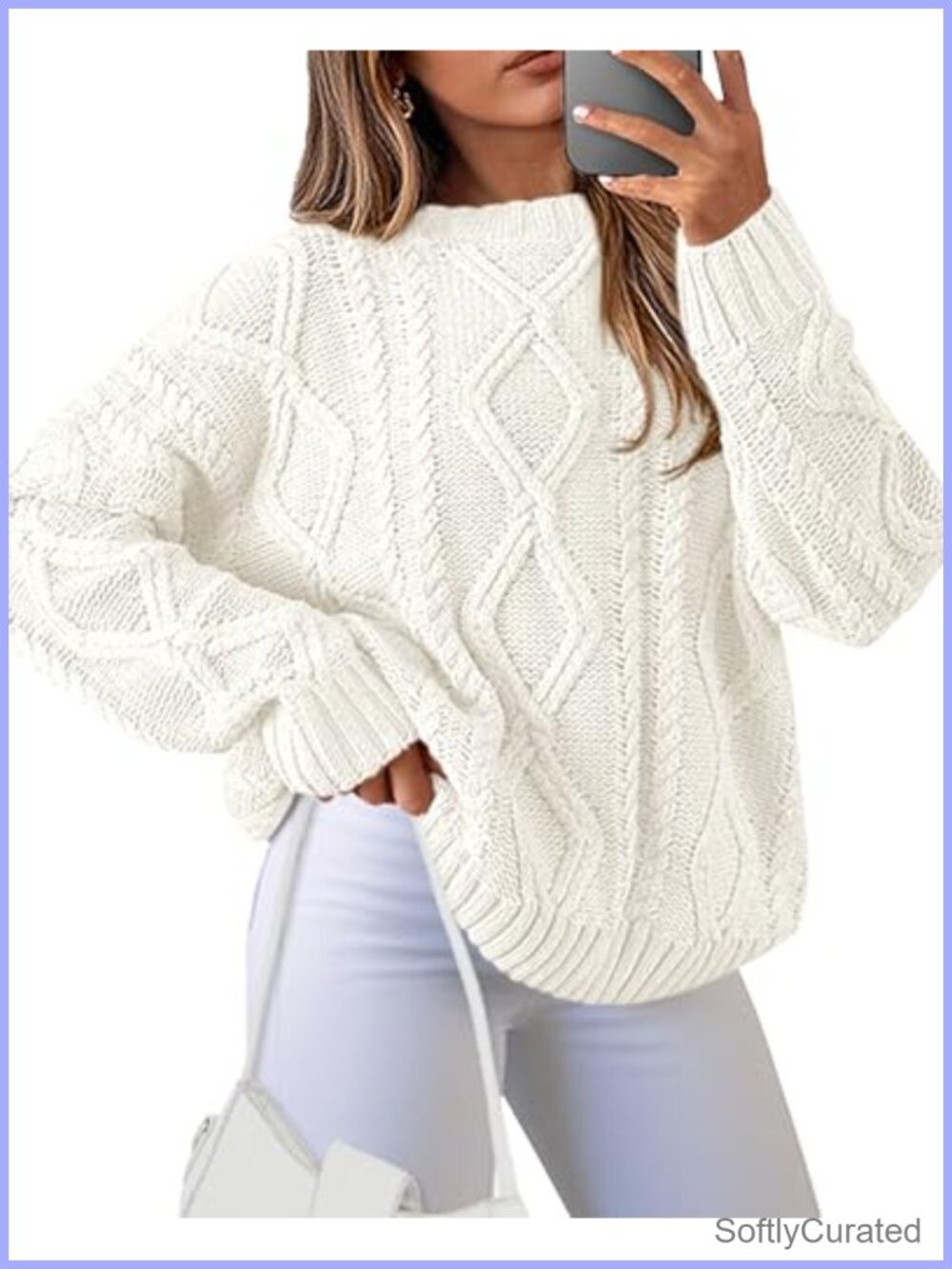 Casual Long Sleeve Chunky Knit Sweater Crew Neck Pullover